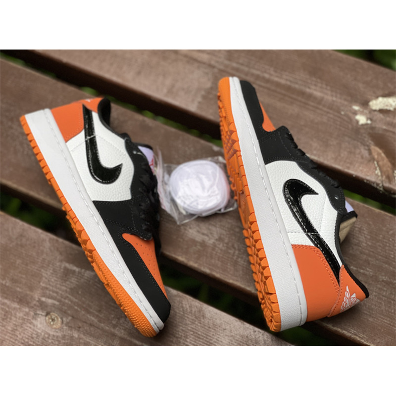 Jordan 1 Low UNC Sneakers White/Dark Powder Orange-Obsidian