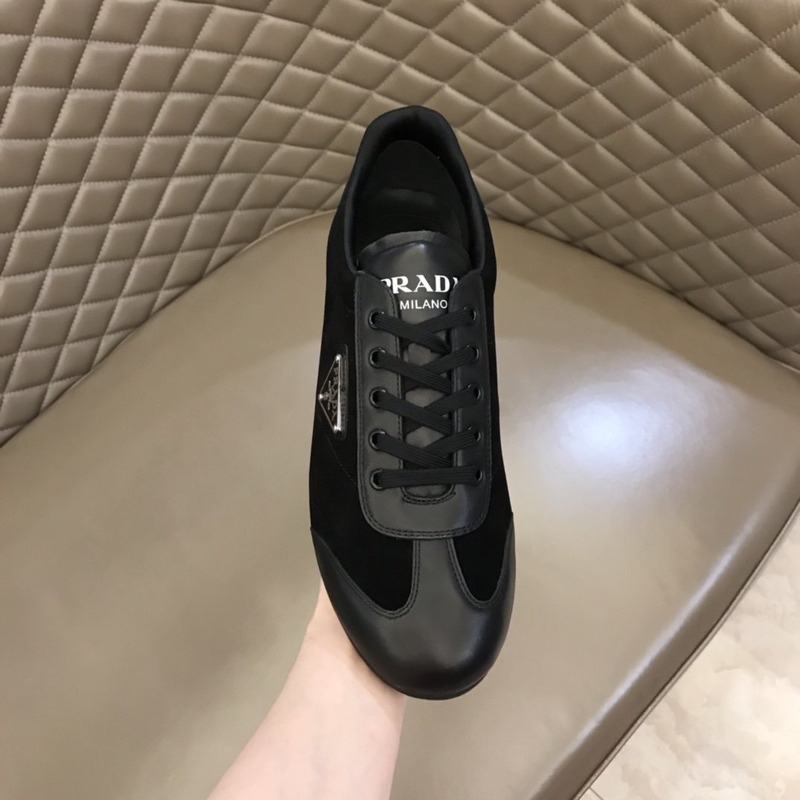 Pra*a logo lace-up sneakers black