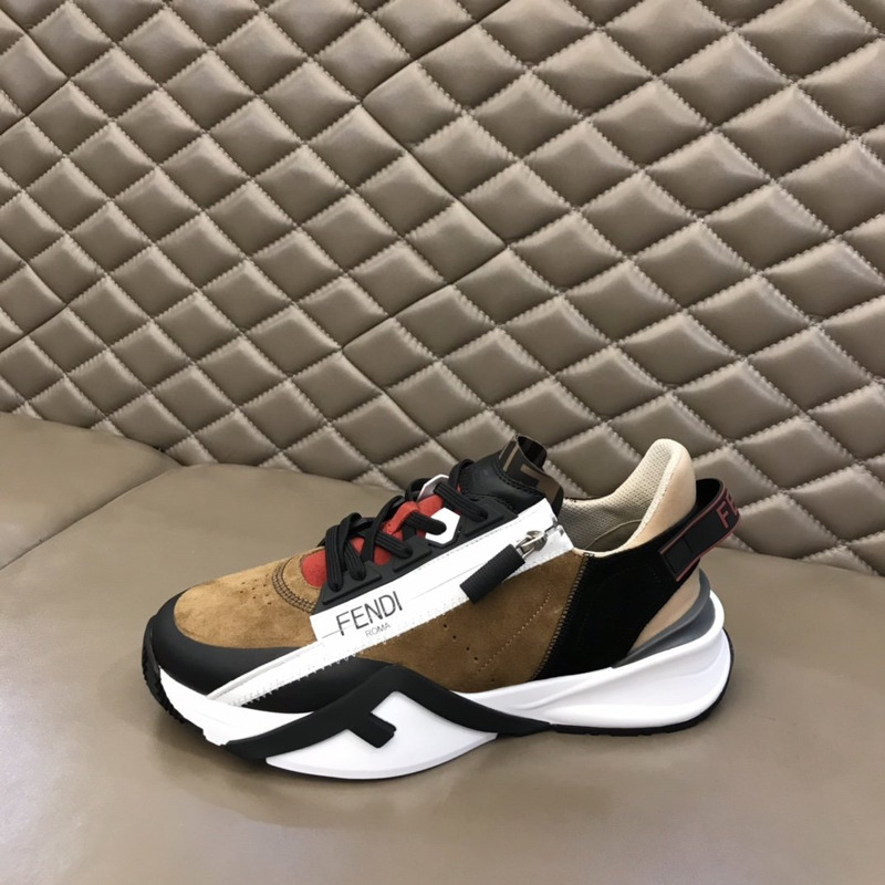 F**di flow nylon low tops sneakers camel