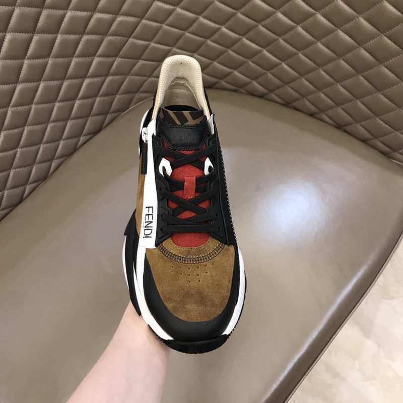 F**di flow nylon low tops sneakers camel