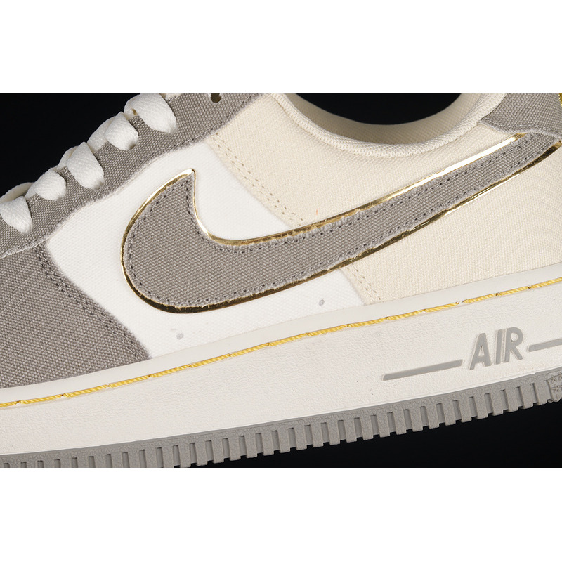 Nike Air Force 1 07 Low Grey Metallic Gold White 315122-666
