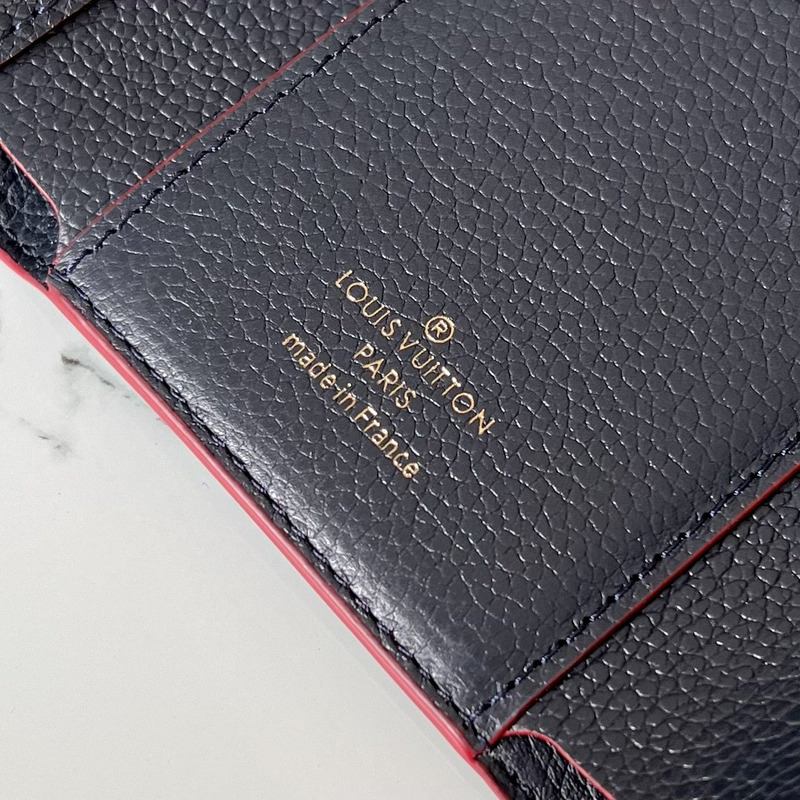 LV Embossed Zoe Short Wallet Leather Blue