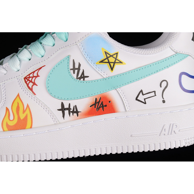 Nike Air Force 1 07 Low White Sky Blue Red Multi Color CW2288-115