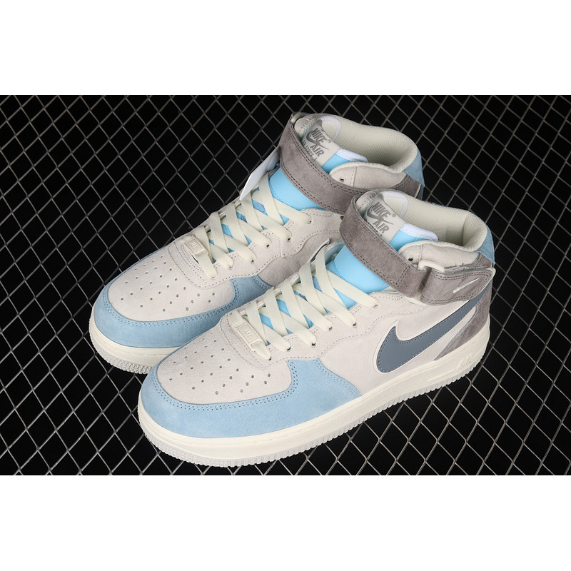 Nike Air Force 1 07 Mid Beige Light Blue Grey AL6896-559