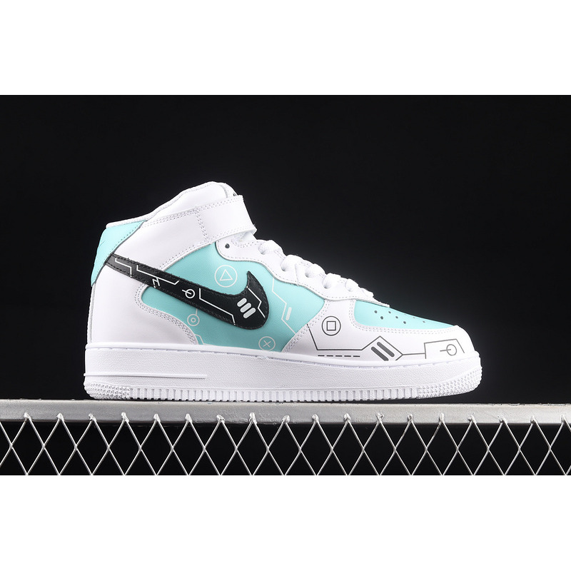 Nike Air Force 1 Mid PS5 Glacier Blue White Black CW2288-132