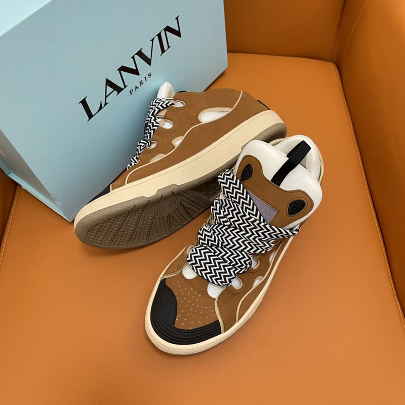 Lanvin Curb Low Top Sneakers Brown