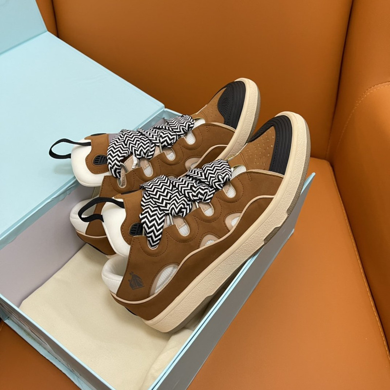 Lanvin Curb Low Top Sneakers Brown