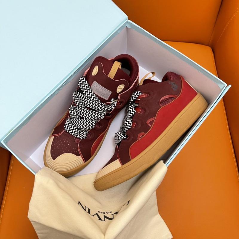 LANVIN Curb Sneaker Beige Red