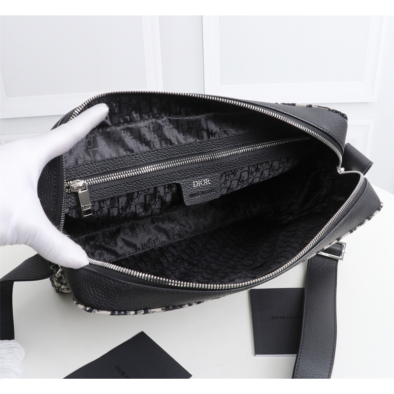 D*or messenger bag oblique jacquard in black
