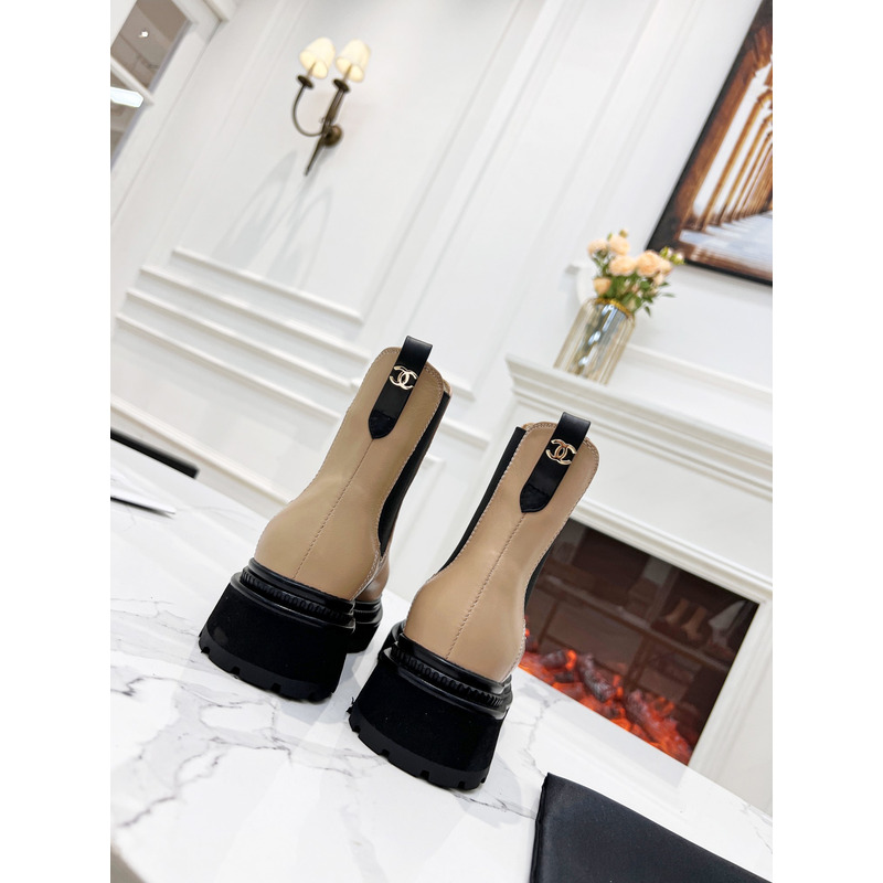Ch*el chelsea boots in black& brown