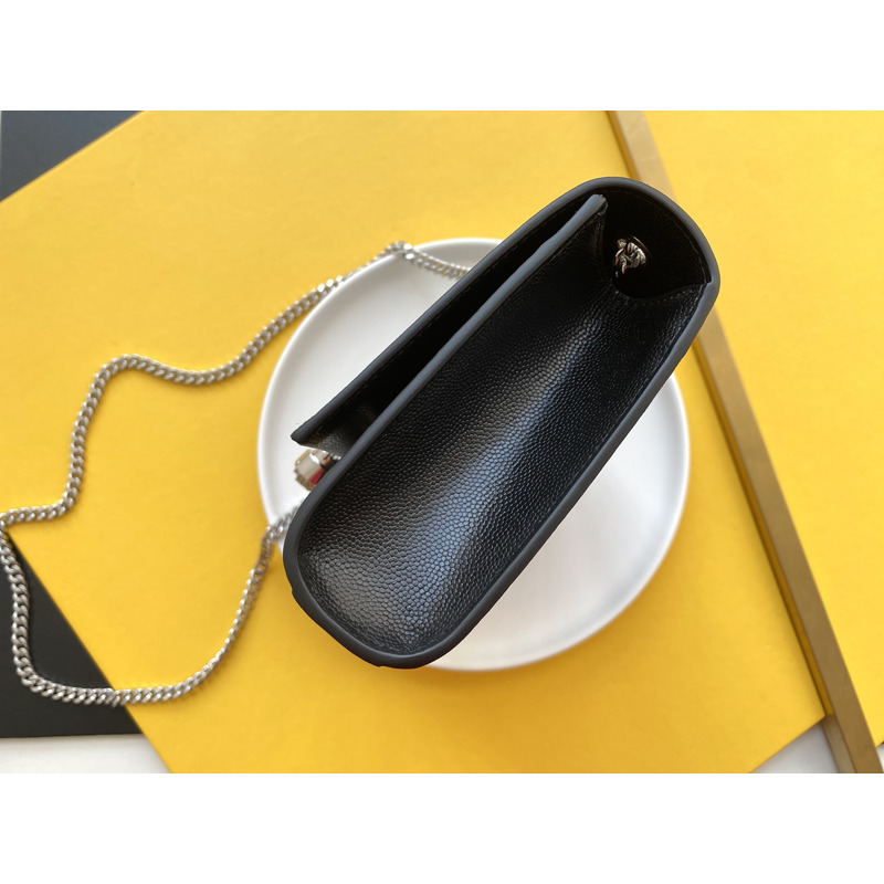 Saint Laurent Kate Wallet on Chain silver