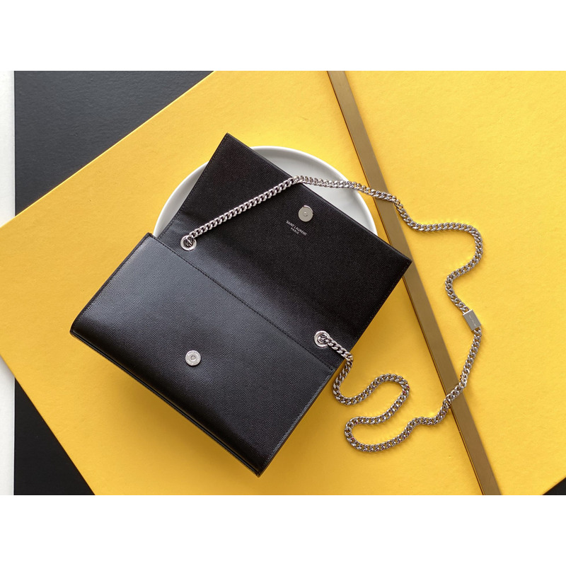 Saint Laurent Kate Wallet on Chain silver
