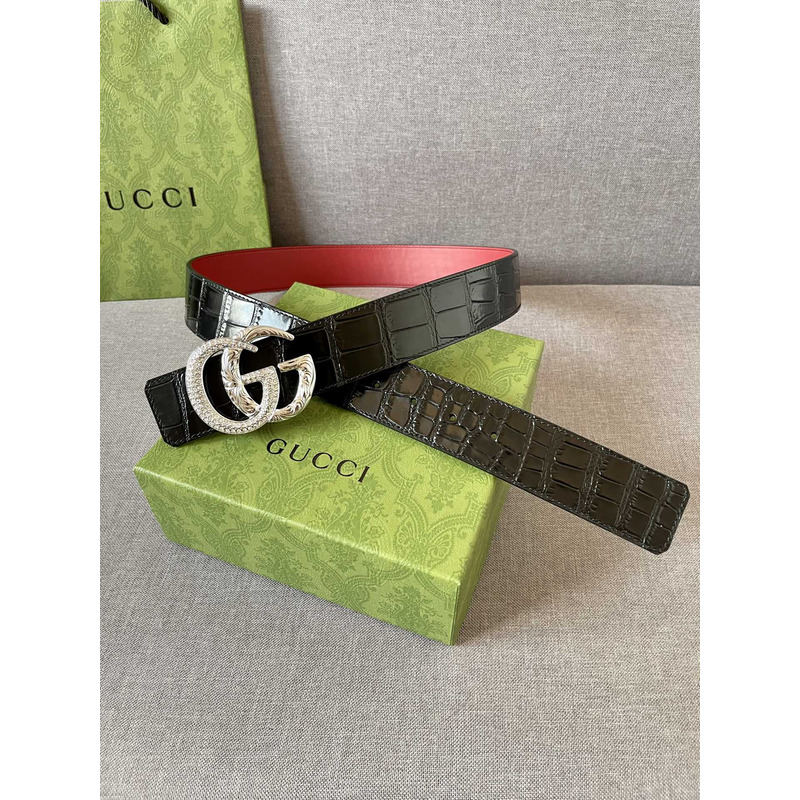 g*u*i double g silver Di*m*nd leather belt