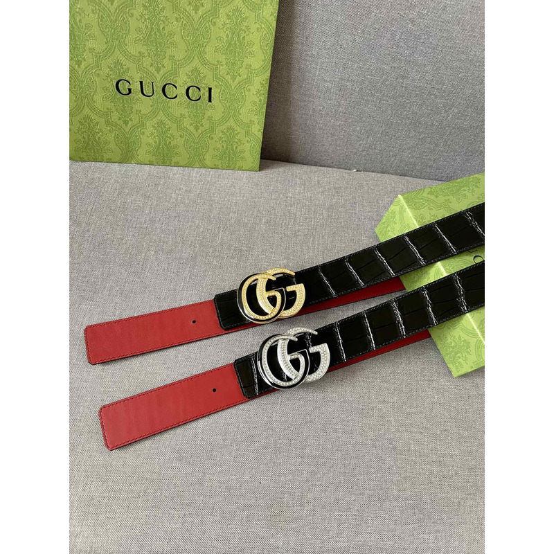 g*u*i double g silver Di*m*nd leather belt