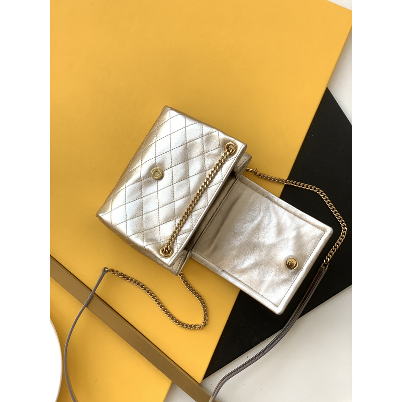 Saint Laurent Nolita Mini Leather Shoulder Bag Champagne Gold