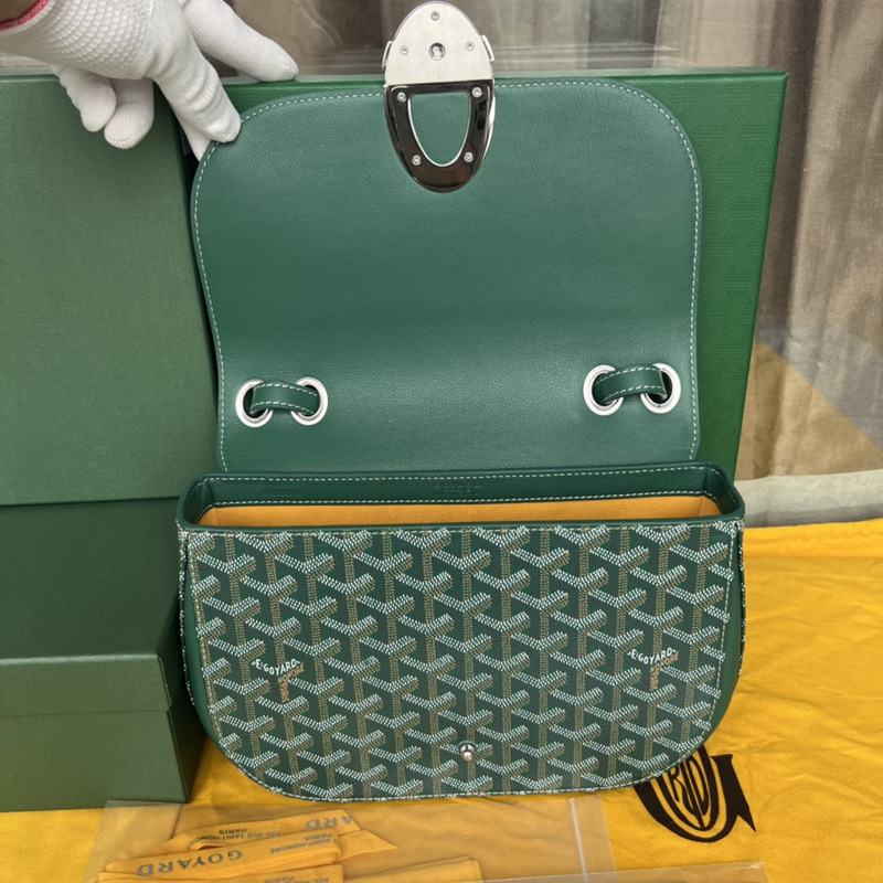 Go*ard 233 Go*ardine canvas & chevroches calfskin green