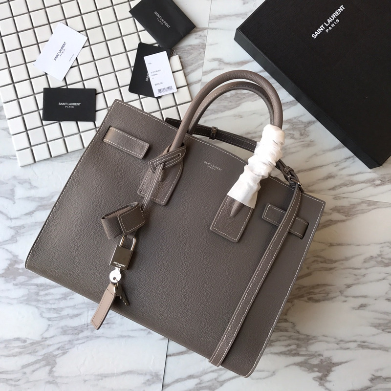 saint laurent new sac de jour Di*m*nd pattern white line organ bag series handbag gray