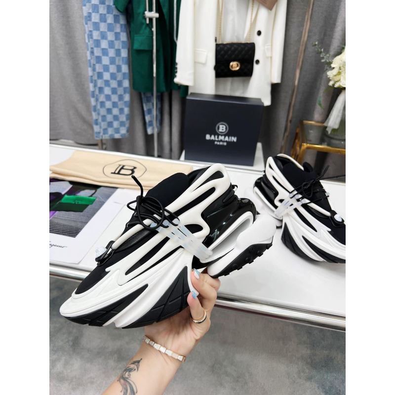 Balmain Unicorn Sneakers White and Black
