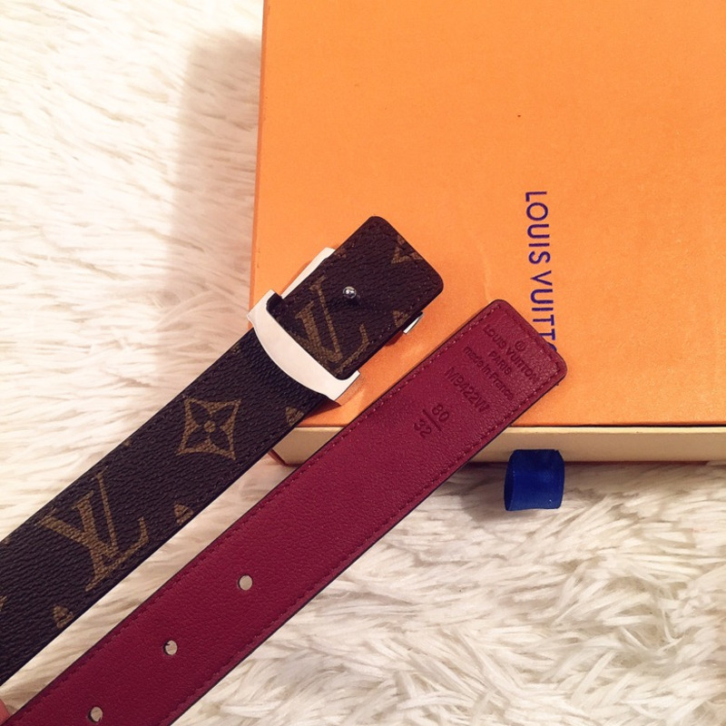 LV INITIALS 40MM REVERSIBLE BELT BROWN