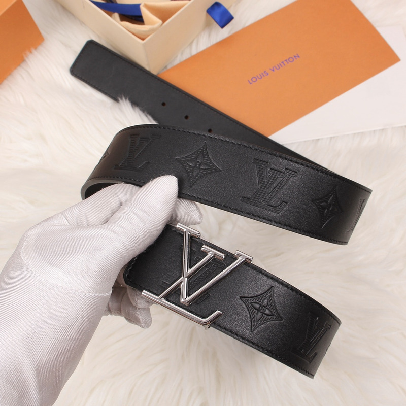 LV INITIALES 40MM HISTO BLACK LEATHER WHITE LV