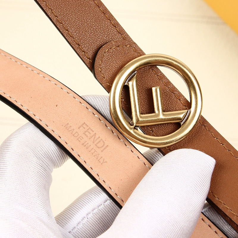 F**di nude leather belt gold