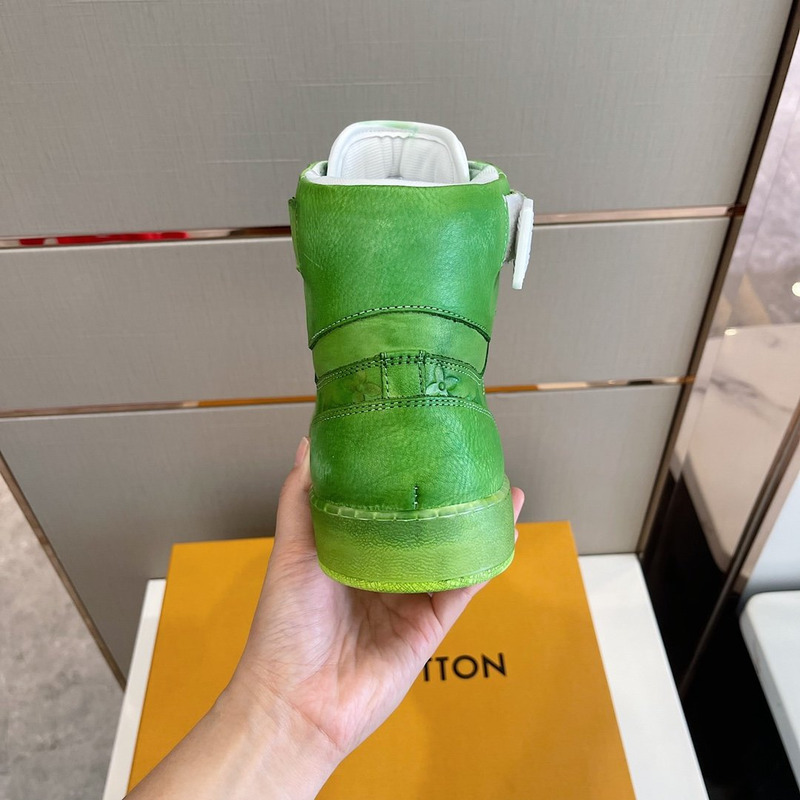 l**is V*t*n embossed monogram high-top sneaker green