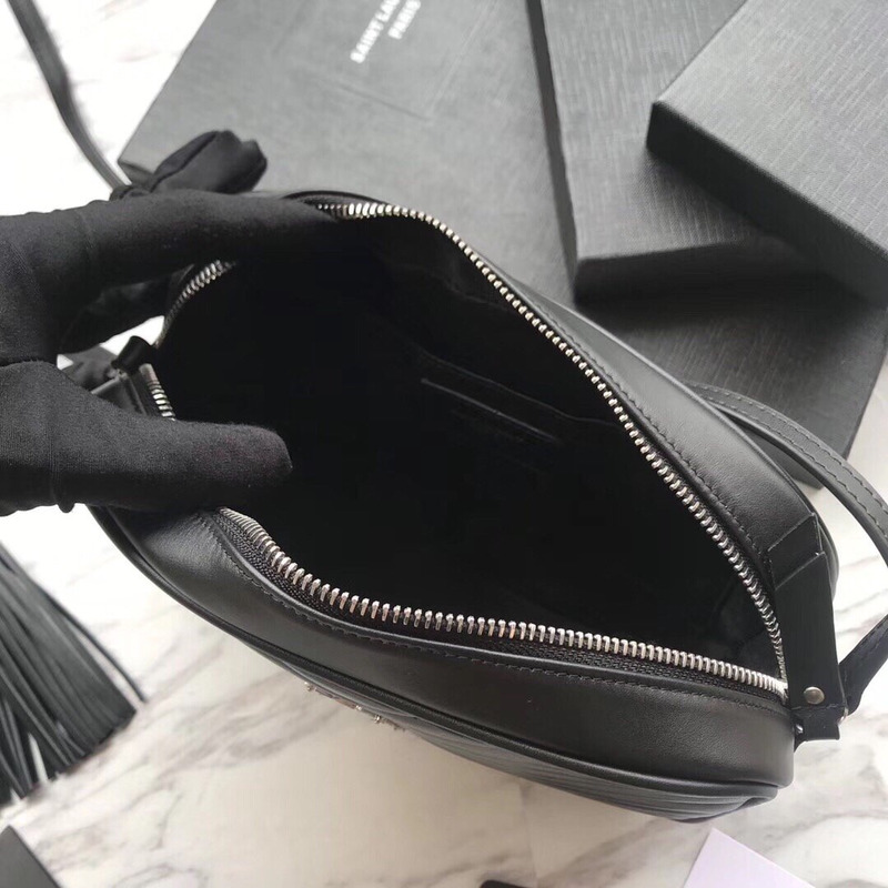 Saint Laurent Lou Camera Bag In Quilted Leather Black(Sliver LOGO)