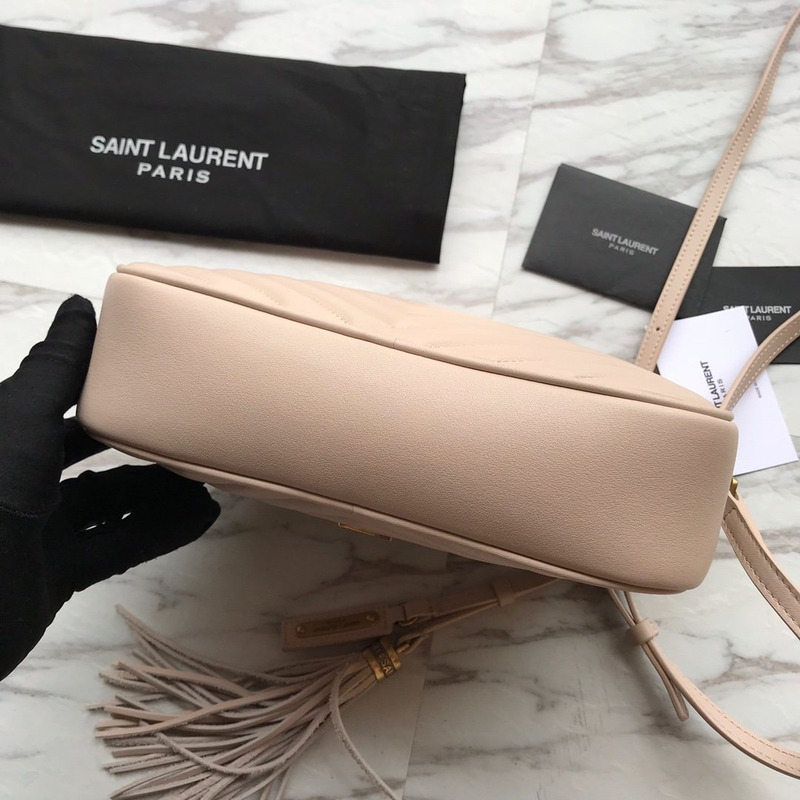 Saint Laurent Lou Camera Bag In Quilted Leather Beige