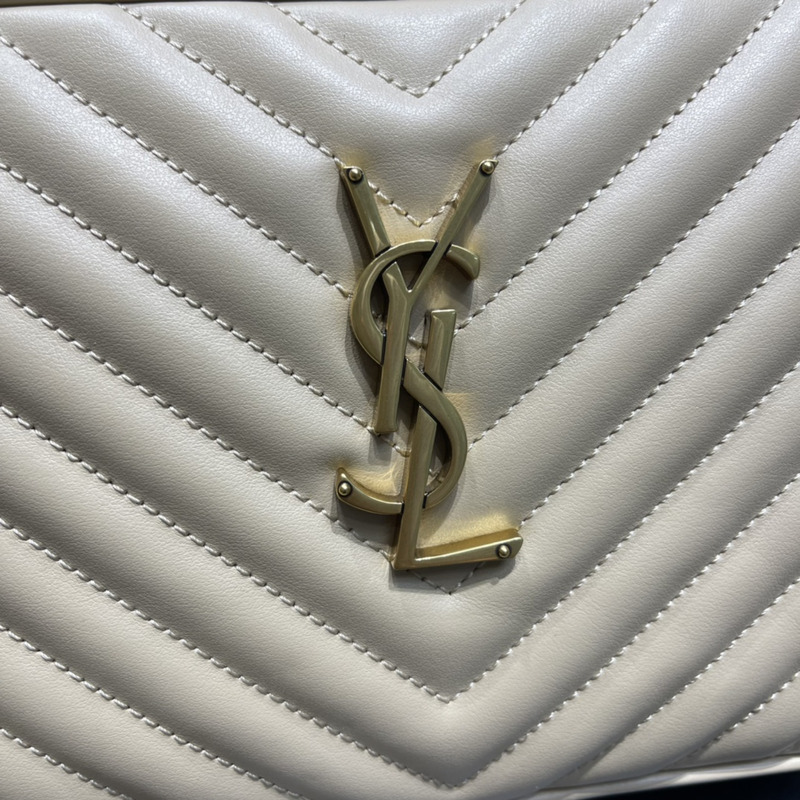 Saint Laurent Lou Monogram Calf Crossbody Bag Beige