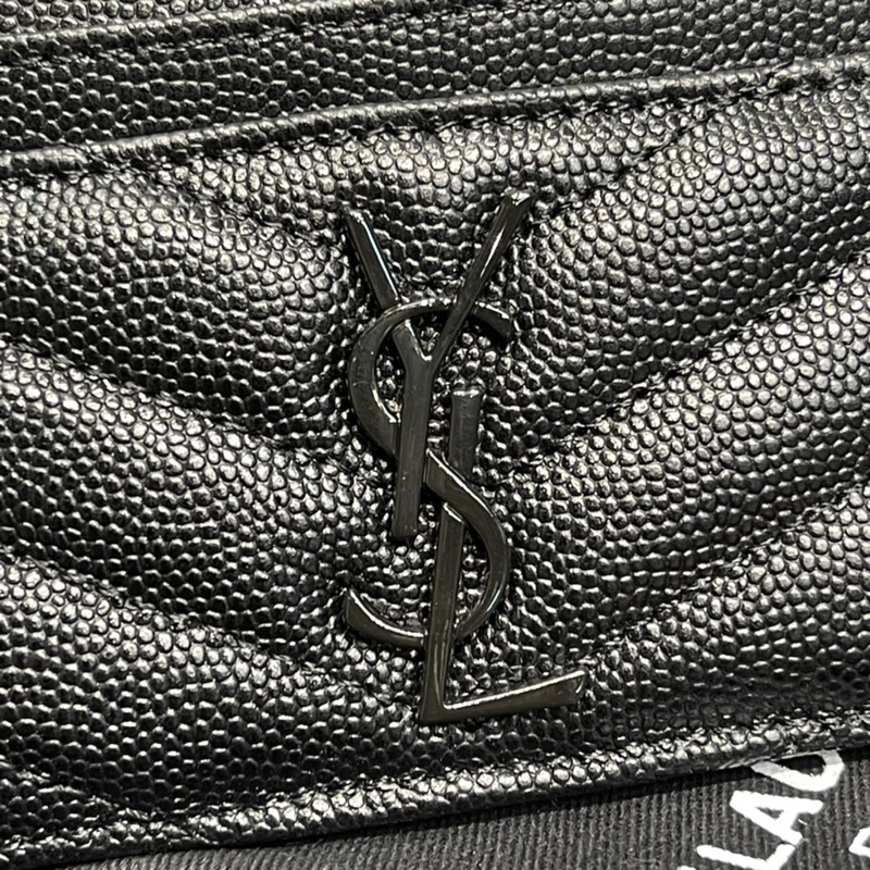 Saint Laurent Monogram Black Metal Card Hold Black