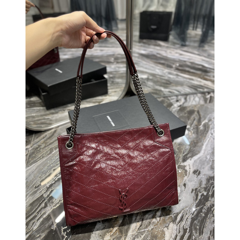 Saint Laurent Niki Medium Shopping Bag Red