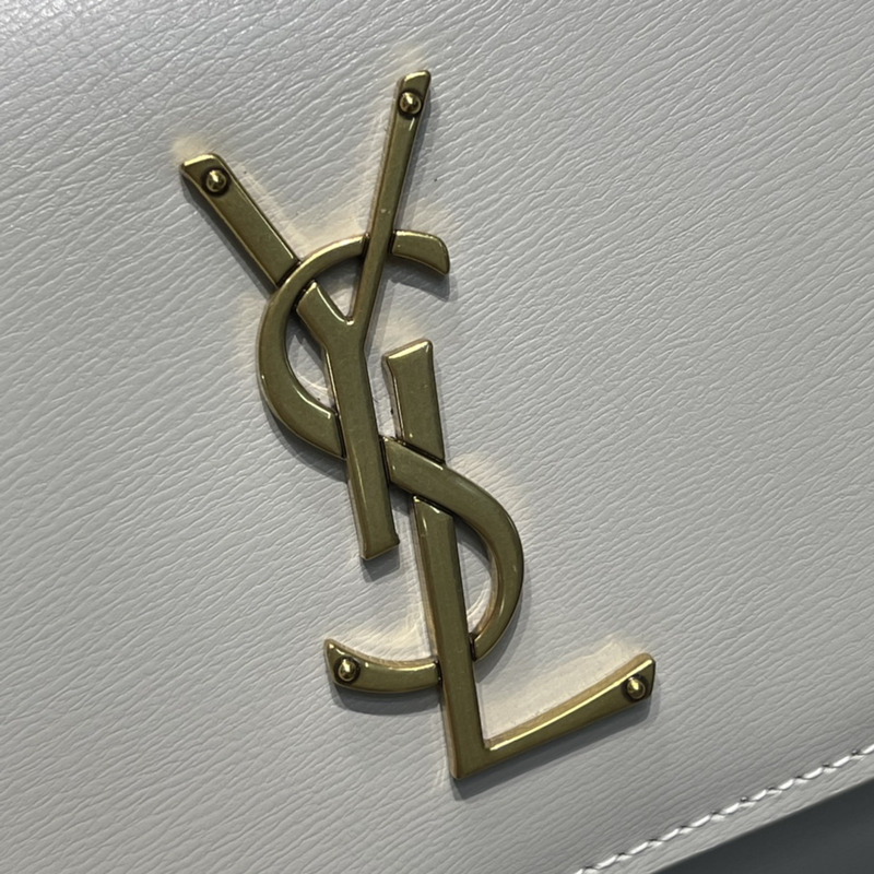 SAINT LAURENT Sunset Shoulder Bag White Leather