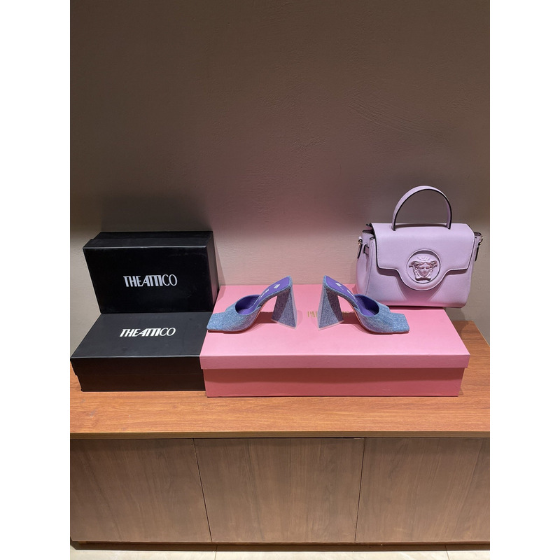 TheAttico Devon Patent Leather Sandals Purple
