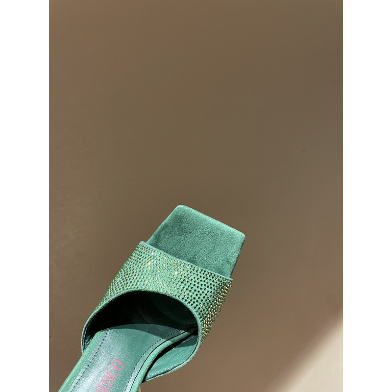 TheAttico Devon Patent Leather Sandals Green