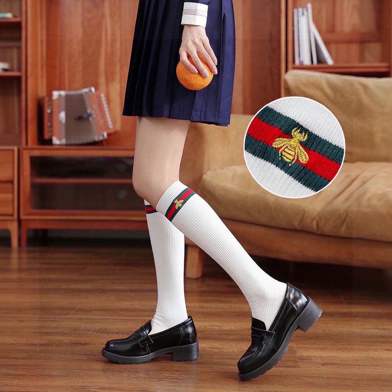 G*u*i bee logo cotton long socks (2-pair)
