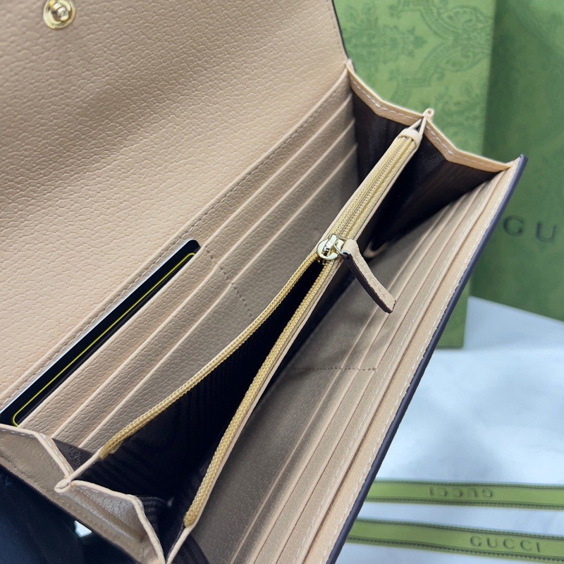 g*u*i ophidia gg continental wallet beige and white gg S*p*e canvas