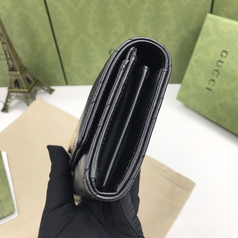 G*u*i gg marmont continental wallet black leather