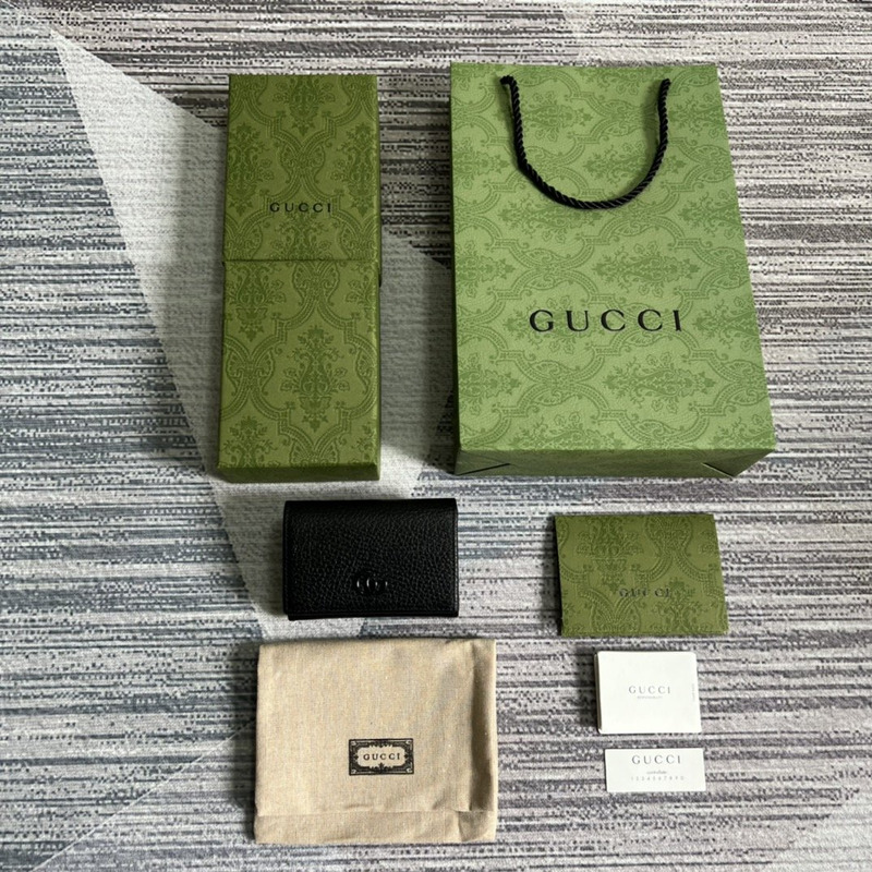 G*u*i gg marmont card case wallet black leather