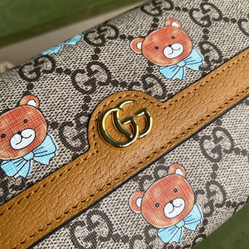 G*u*i x kai gg continental wallet camel/ebony