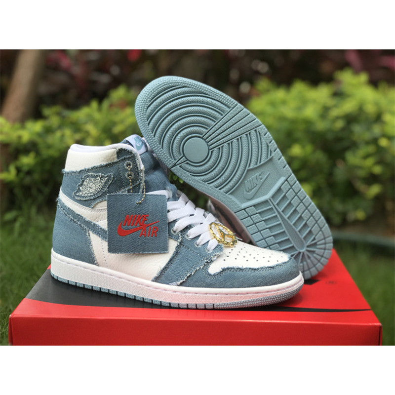 Nike Jordan Air Jordan 1 High OG Denim denim blue denim gold buckle high-top sneakers