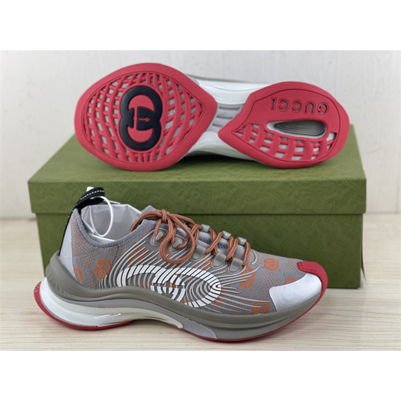 G*u*i run sneakers grey and orange