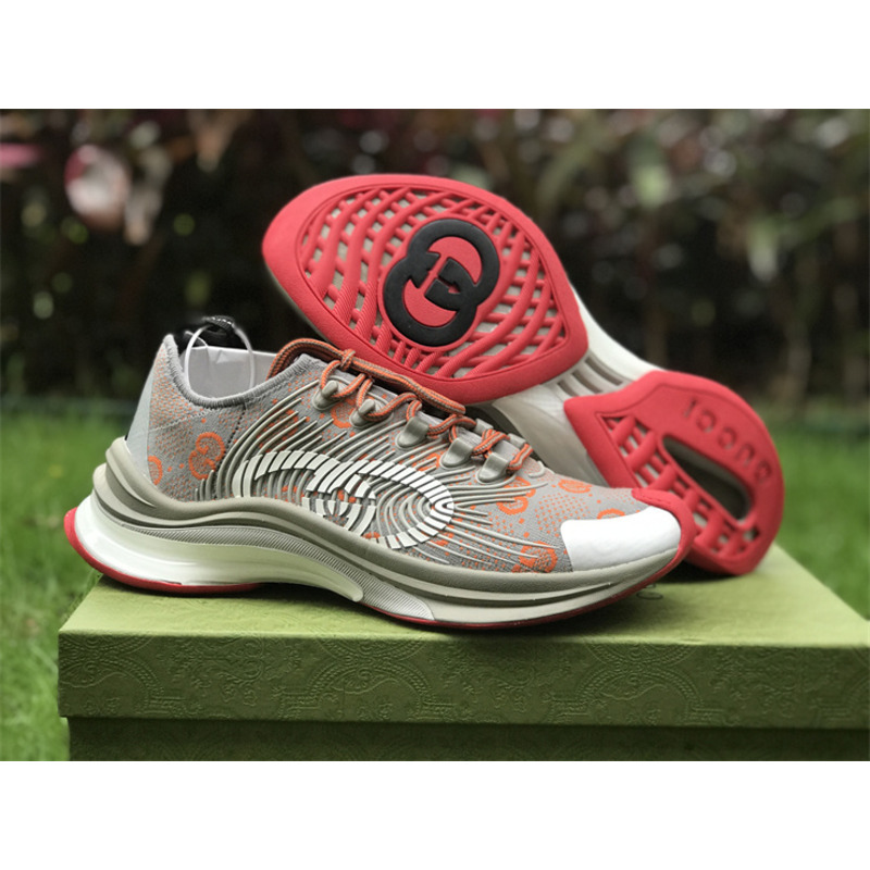 G*u*i run sneakers grey and orange