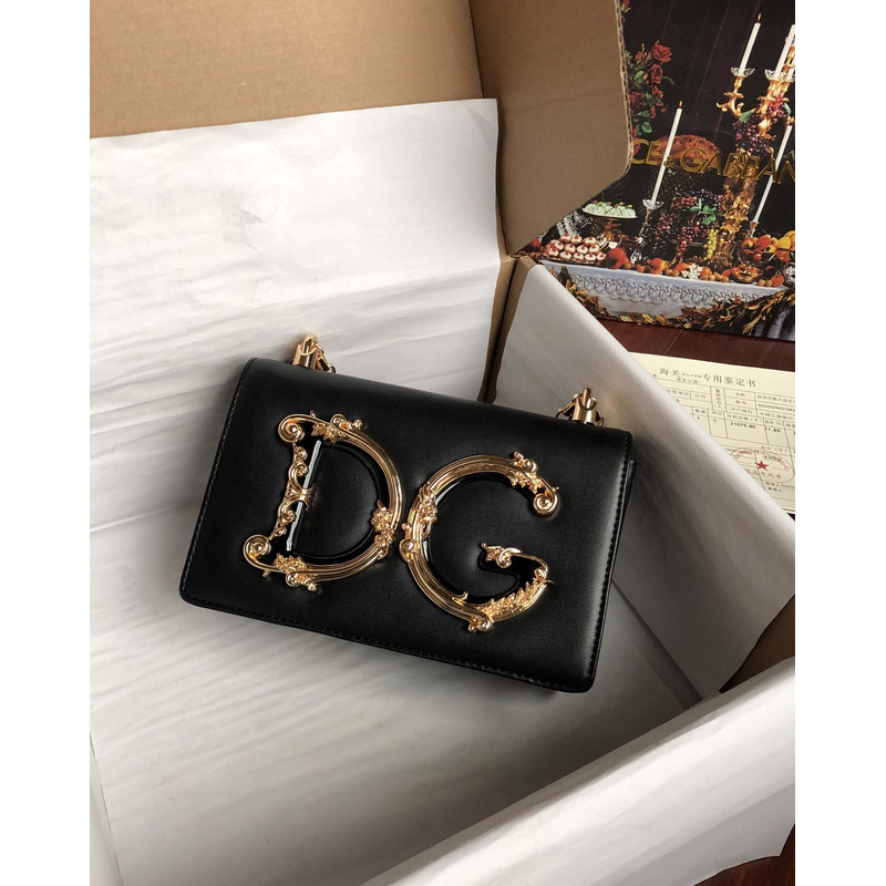 Dolce & Gabbana Nappa leather DG Girls Shoulder Bag Black