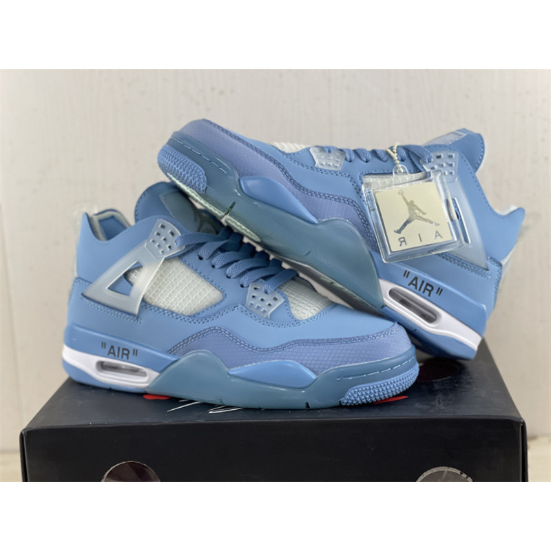 Off White X Air Jordan 4 Blue Sail