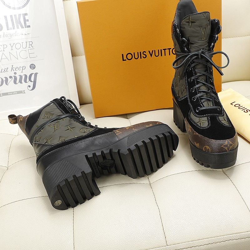 l**is V*t*n laureate platform desert boots khaki green