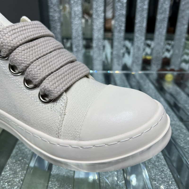 Rick Owens SS22 Fogachine Fatjace Jumbo Ramones Low Sneakers White