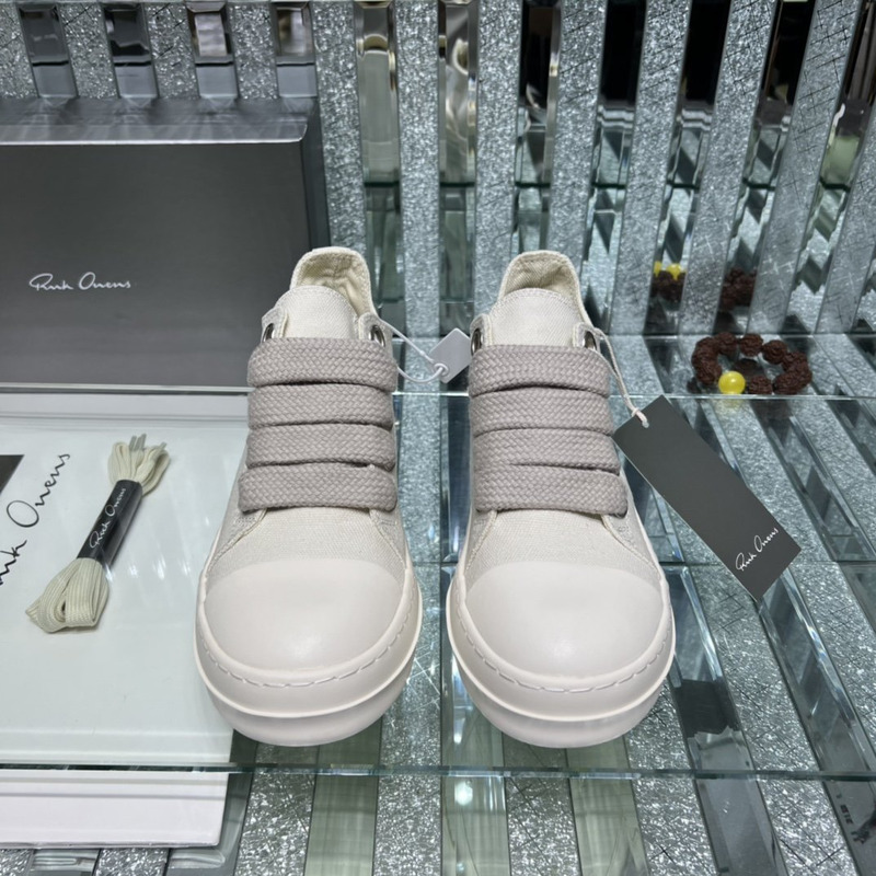 Rick Owens SS22 Fogachine Fatjace Jumbo Ramones Low Sneakers White