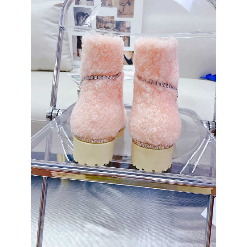 Rene Caovilla Shearing Boots Pink