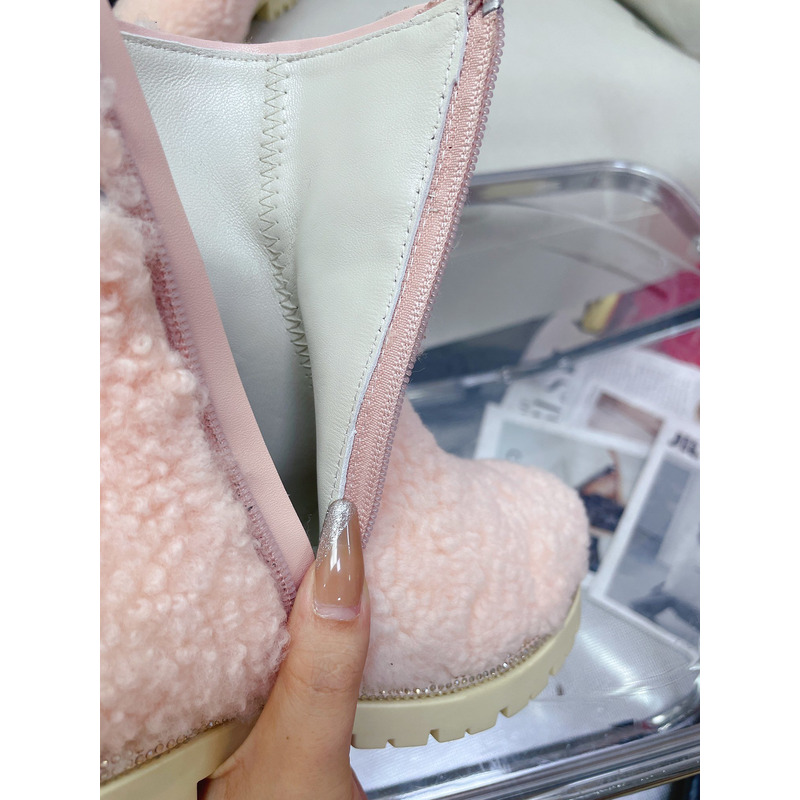 Rene Caovilla Shearing Boots Pink