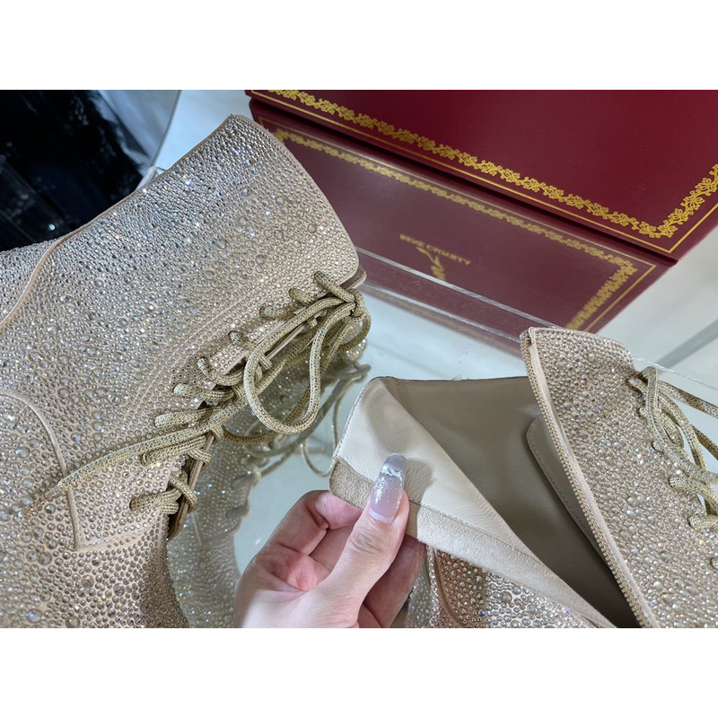 Rene Caovilla Bling Boots Beige